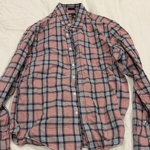 J Crew Plaid Button-Down Shirt - Mens Medium Slim